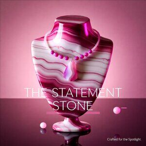 Pink & White Agate + Sugilite Choker Bib Necklace ~ Unique Feminine Girlie Boho